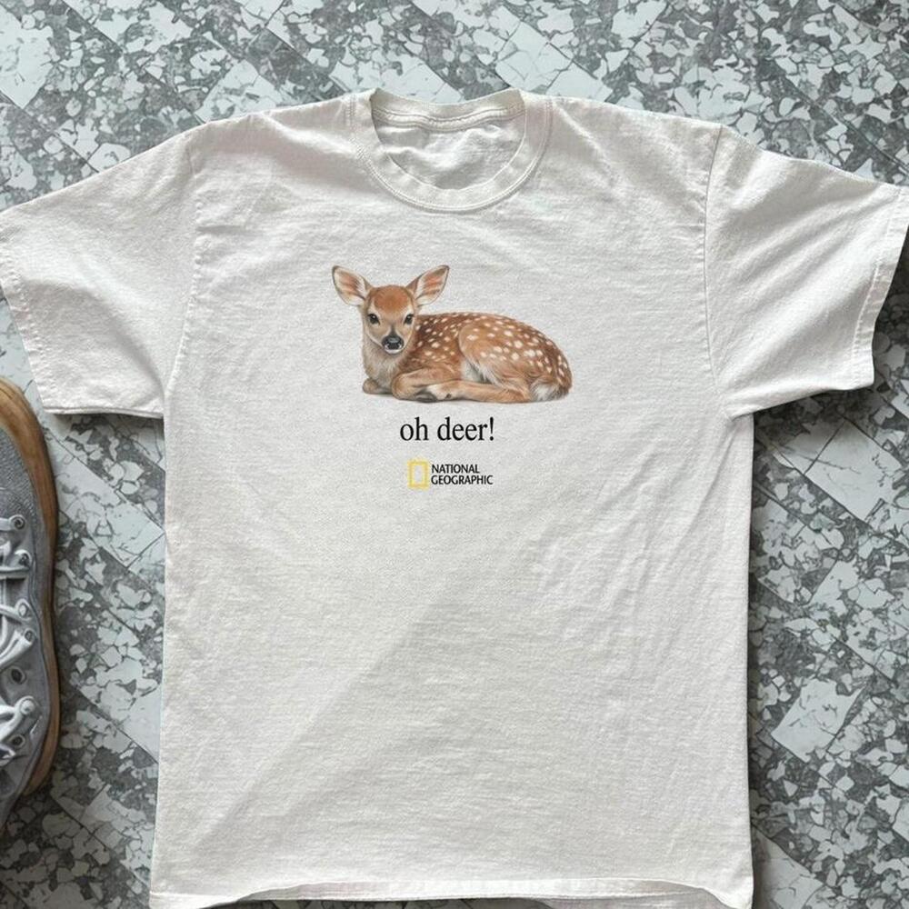 National Geographic Oh Deer White T-Shirt
